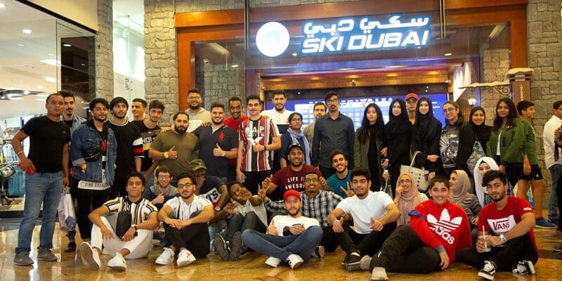 CU Ajman students visit Ski Dubai